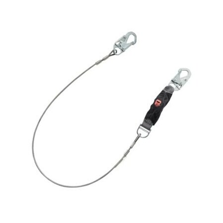 Msa Safety V-Series, High Heat, Web, Single-Leg Fixed Energy Absorbing Lanyard, 6', 36C Small Snaphooks 10199053